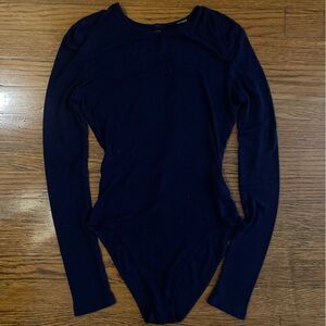 Forever 21 Navy Blue Long Sleeve Bodysuit